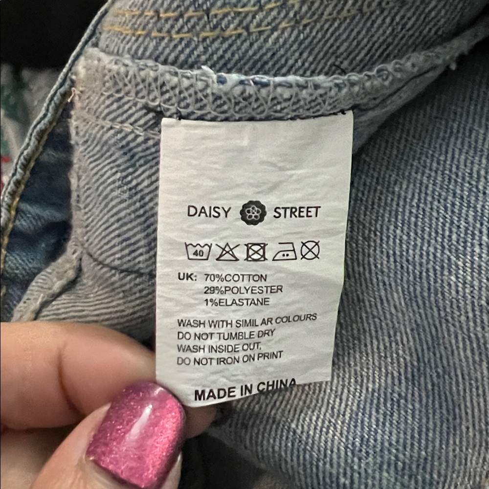 Daisy Street Flared Light Wash Jeans Size 10 Nautical Stripe Coastal Preppy - Picture 10 of 10